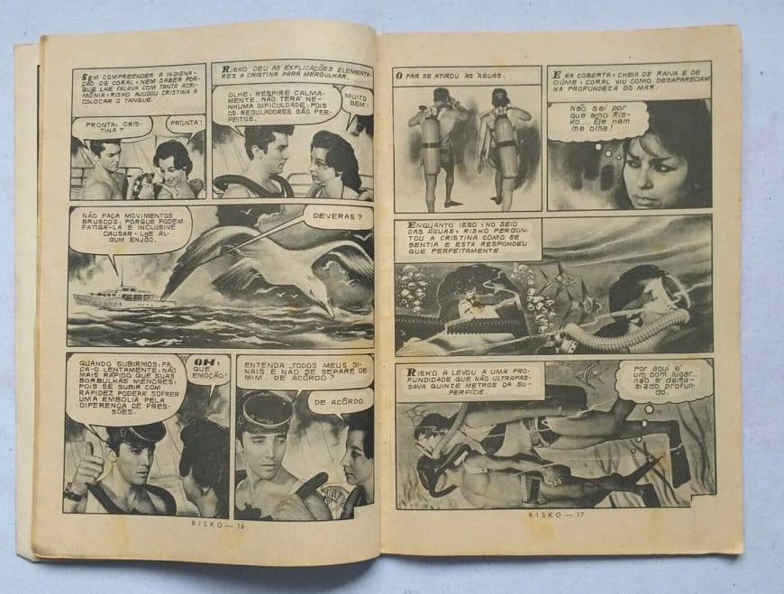 | Casa do Colecionador Risko Aventuras Submarinas Nº 09 - O Tesouro do Corsário Negro (Ediex) Setembro 1962