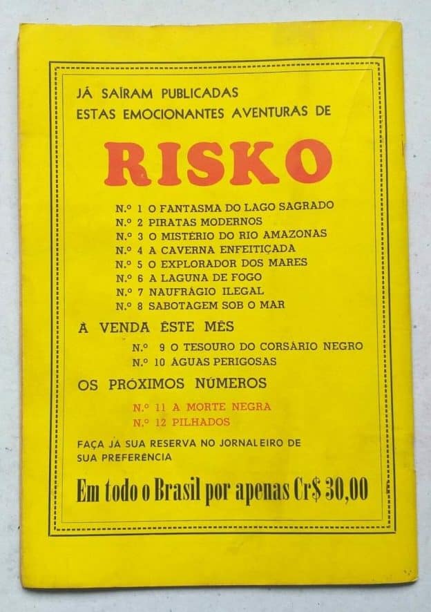 | Casa do Colecionador Risko Aventuras Submarinas Nº 09 - O Tesouro do Corsário Negro (Ediex) Setembro 1962