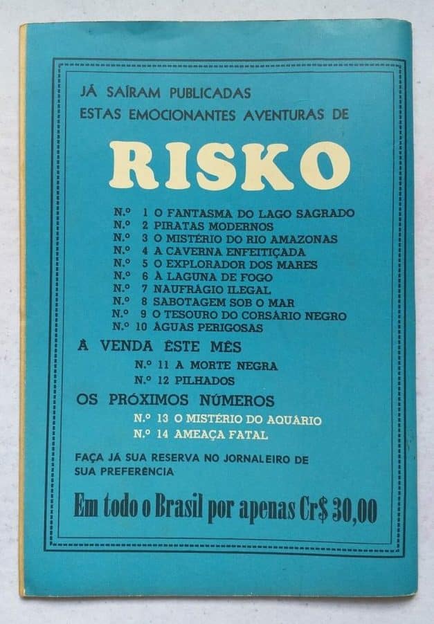 | Casa do Colecionador Risko Aventuras Submarinas Nº 11 - A Morte Negra (Ediex) Outubro 1962