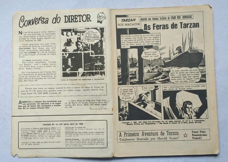 | Casa do Colecionador Tarzan 12ª Série Nº 15 - Coleção Lança de Prata (Editora Ebal) Abril 1986