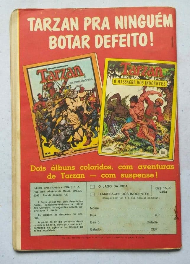 | Casa do Colecionador Tarzan 12ª Série Nº 15 - Coleção Lança de Prata (Editora Ebal) Abril 1986