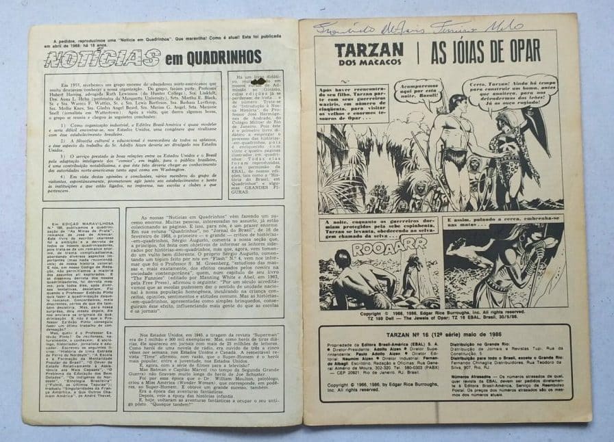 | Casa do Colecionador Tarzan 12ª Série Nº 16 - Coleção Lança de Prata (Editora Ebal) Maio 1986