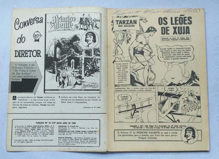 | Casa do Colecionador Tarzan 12ª Série Nº 18 - Coleção Lança de Prata (Editora Ebal) Julho 1986