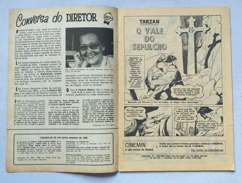 | Casa do Colecionador Tarzan 12ª Série Nº 20 - Coleção Lança de Prata (Editora Ebal) Setembro 1986