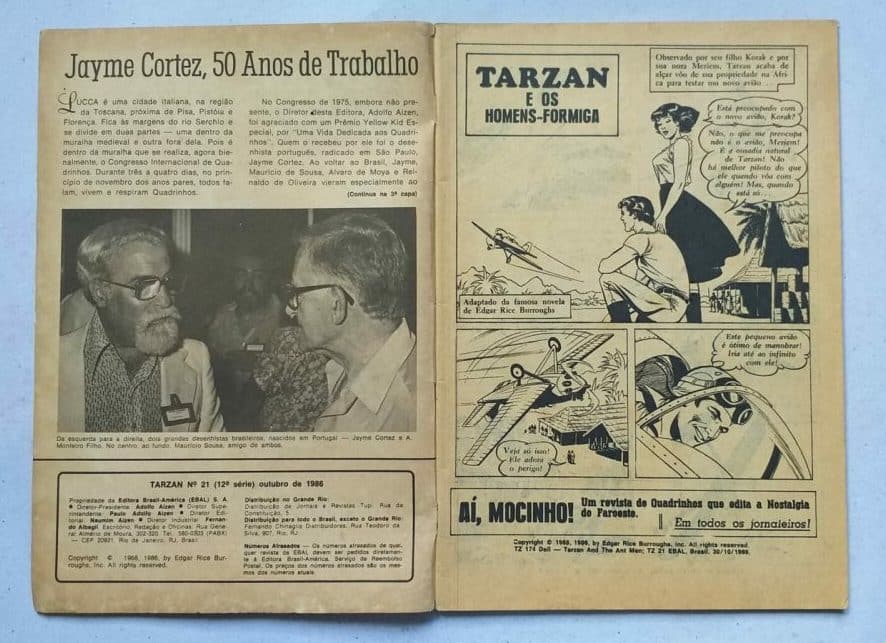 | Casa do Colecionador Tarzan 12ª Série Nº 21 - Coleção Lança de Prata (Editora Ebal) Outubro 1986