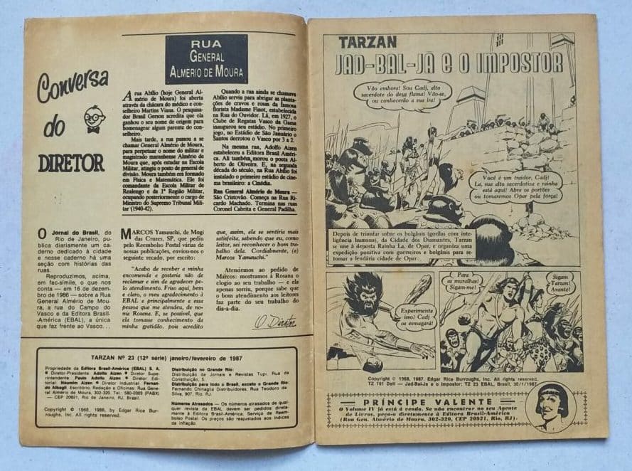 | Casa do Colecionador Tarzan 12ª Série Nº 23 - Coleção Lança de Prata (Editora Ebal) Janeiro/Fevereiro 1987