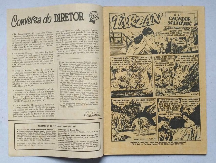 | Casa do Colecionador Tarzan 12ª Série Nº 26 (Editora Ebal) Maio 1987