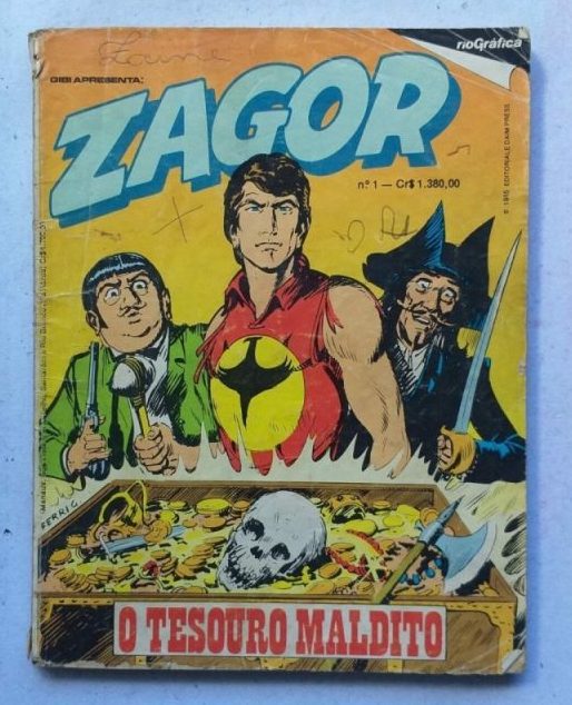 | Casa do Colecionador Zagor Nº 01 - O Tesouro Maldito (Rio Gráfica Editora-RGE) Janeiro 1985