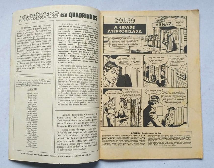 | Casa do Colecionador Zorro 3ª Série Nº 26 (Editora Ebal) Outubro 1972