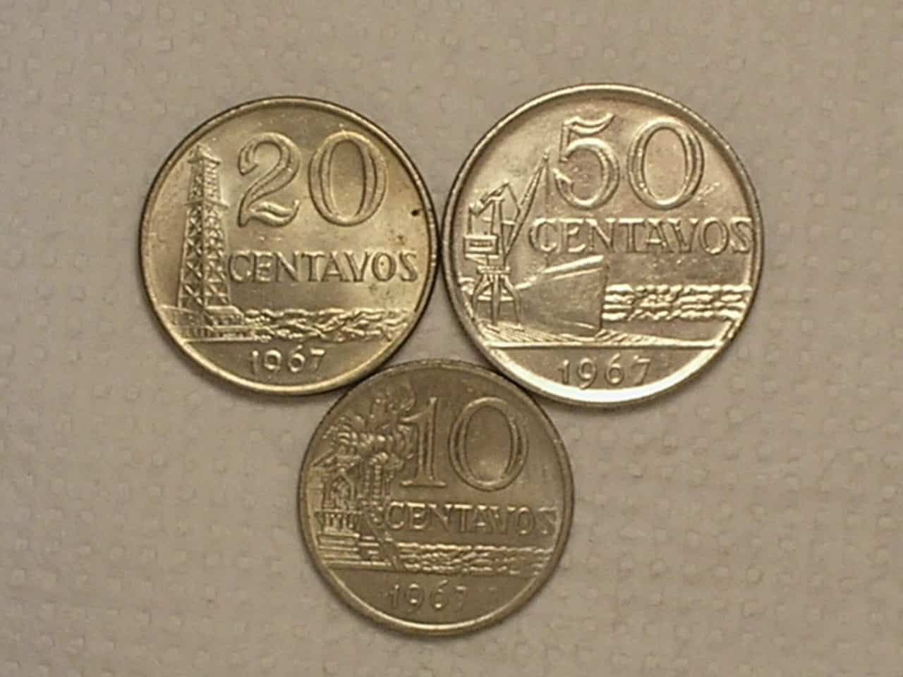 | Casa do Colecionador 10 / 20 / 50 Centavos - 1967 / Primeiras da Série - Sob/Fc - / Cod. 220.3