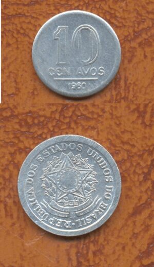 10 CENT. ALUMÍNIO 1960 DATA ESCASSA .