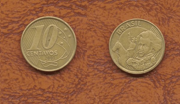 | Casa do Colecionador 10 CENT. REAL 2001 REVERSO INVERTIDO .