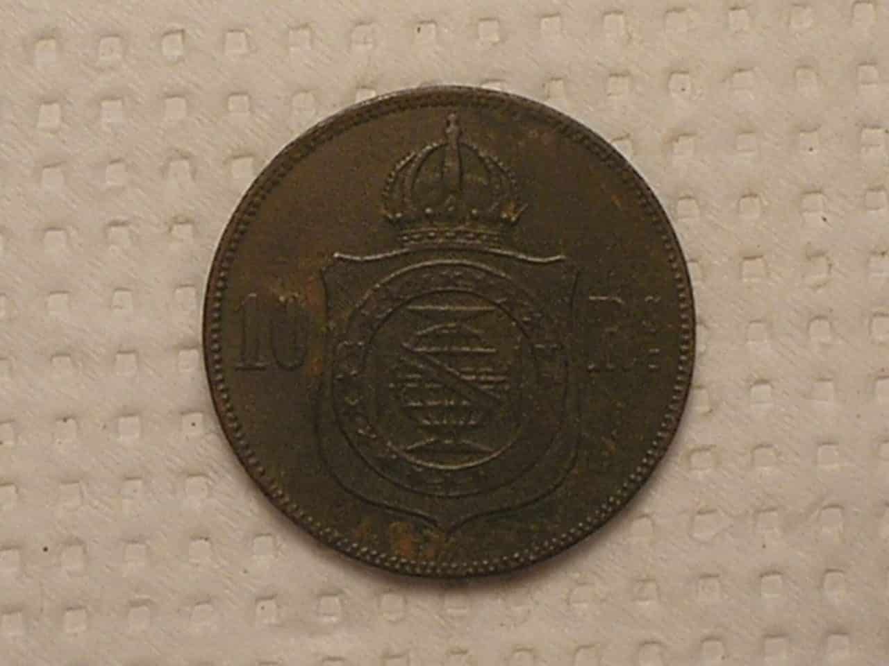 | Casa do Colecionador 10 Réis - 1869 Petrus II / Bronze / Mbc / Cod. 250.4