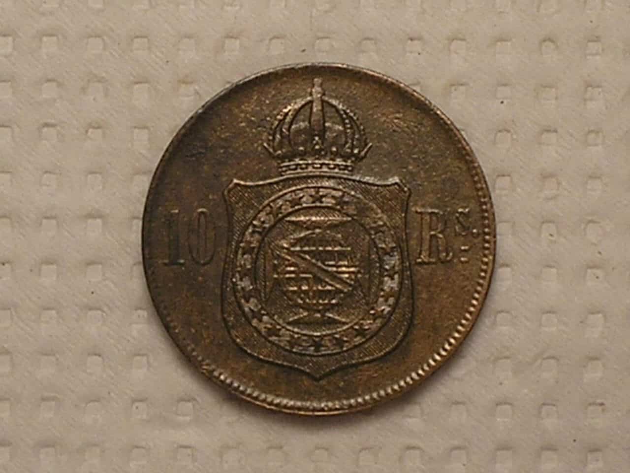 | Casa do Colecionador 10 Réis - 1869 Petrus II / Bronze / Mbc / Cod. 250.5