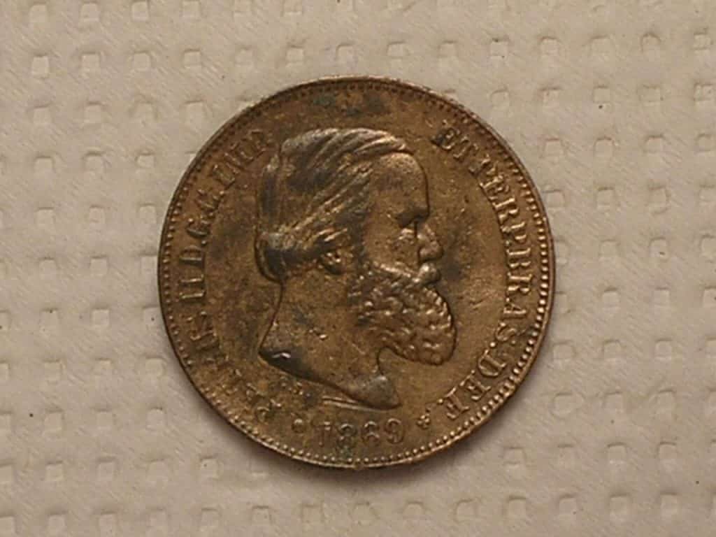 | Casa do Colecionador 10 Réis - 1869 Petrus II / Bronze / Mbc / Cod. 250.5