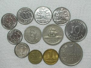 100 / 200 Réis - 1932 Vicentina + 10 moedas diversas Mbc/S/Fc / Cod. 160.7