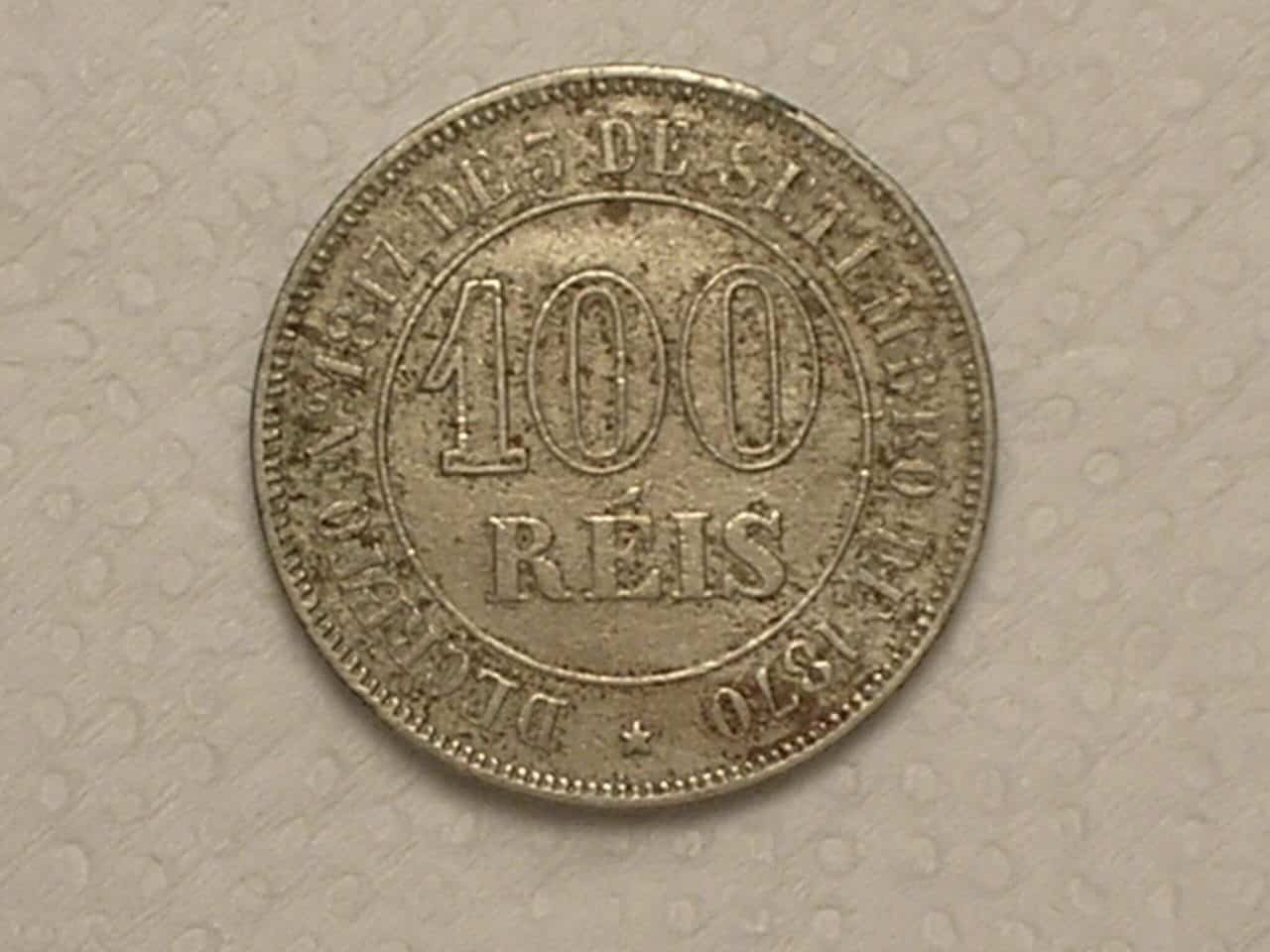 | Casa do Colecionador 100 Réis - 1871 do Império / Mbc / Cod. 290