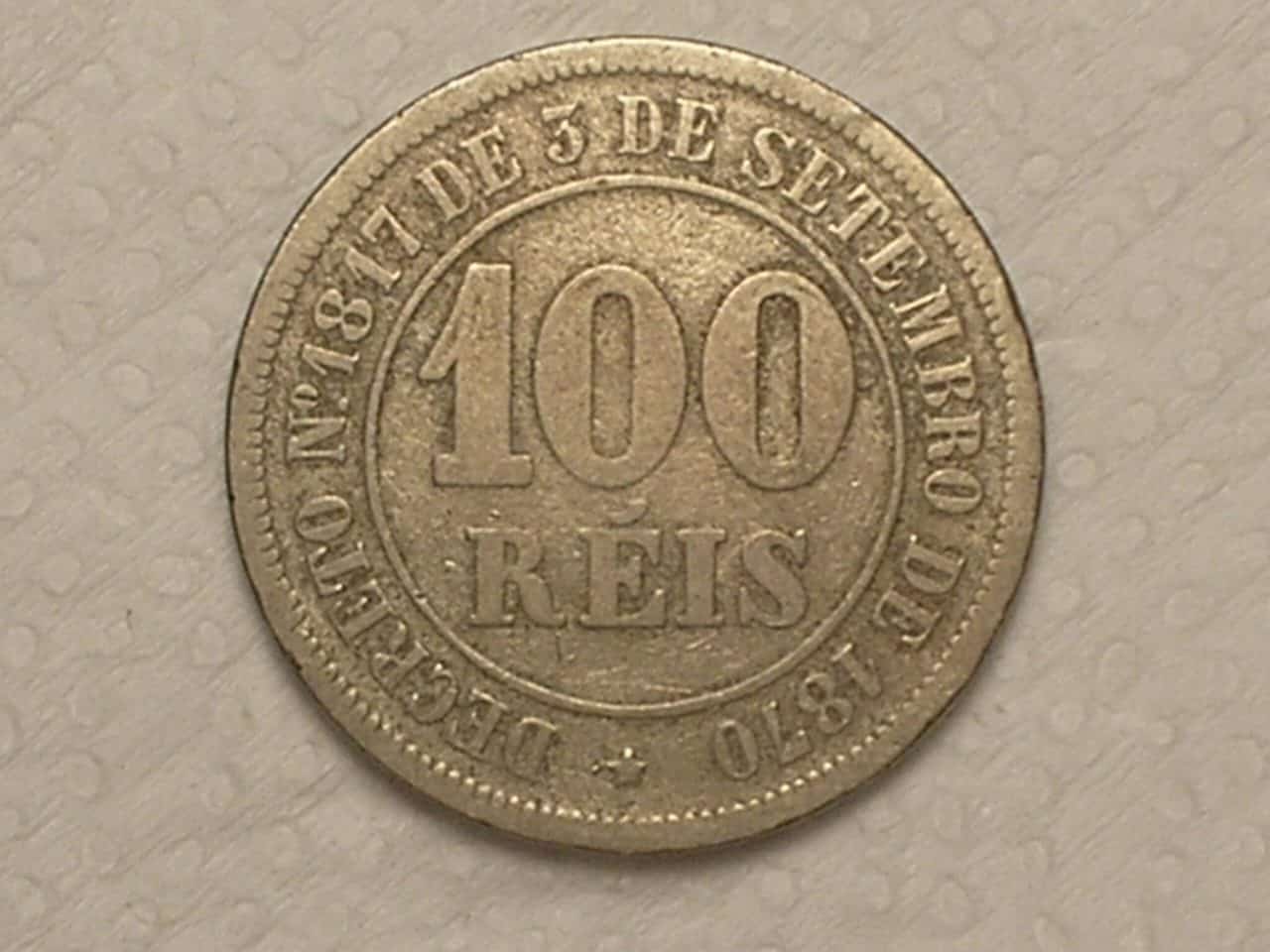 | Casa do Colecionador 100 Réis - 1882 do Império / Data Dificil / Cod. 290