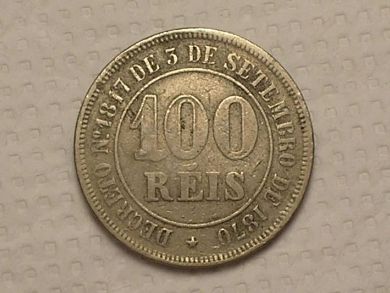 | Casa do Colecionador 100 Réis - 1882 / Níquel do Império / Mbc / Cod. 870