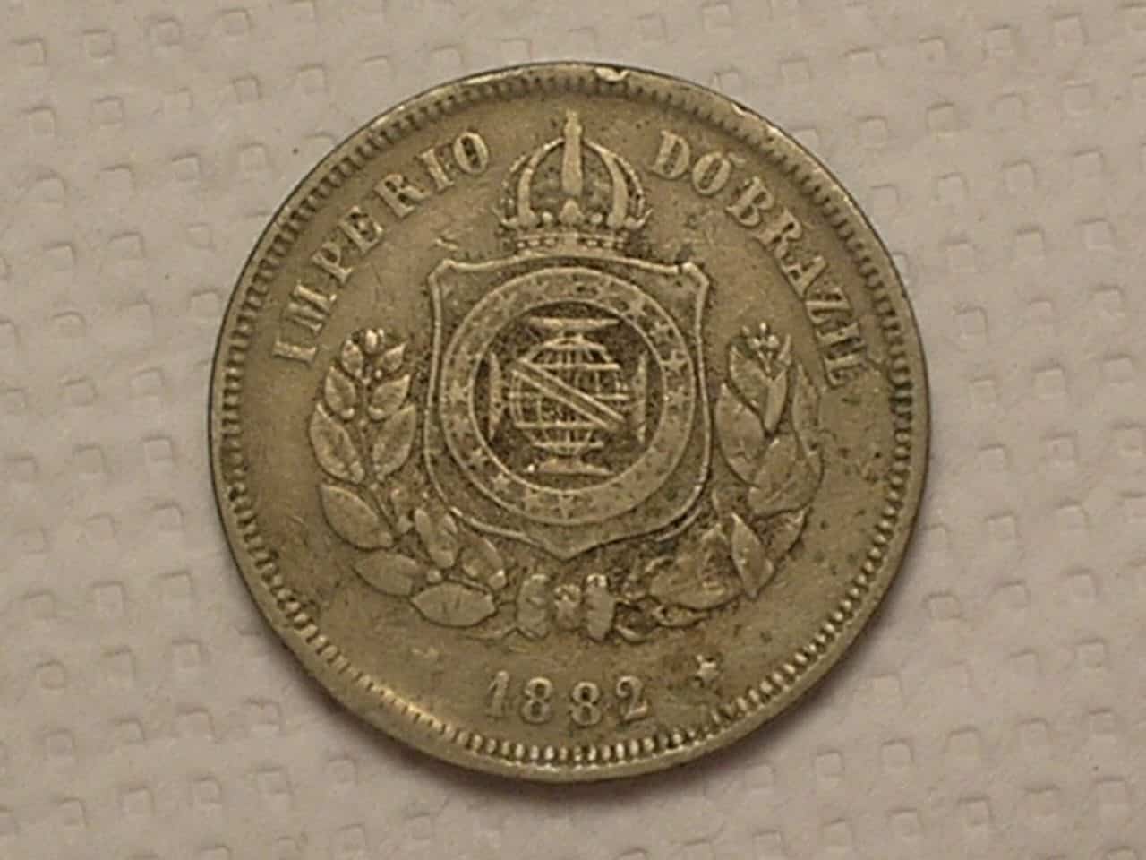 | Casa do Colecionador 100 Réis - 1882 / Níquel do Império / Mbc / Cod. 870