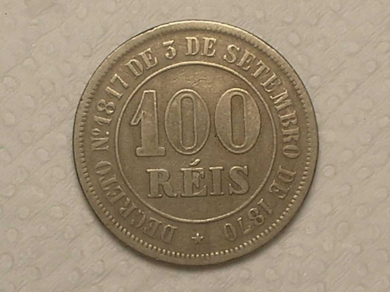 | Casa do Colecionador 100 Réis - 1885 do Império / Data Dificil / Conservada Mbc / Cod. 290