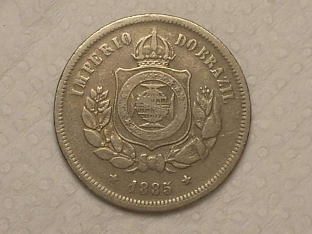 | Casa do Colecionador 100 Réis - 1885 do Império / Data Dificil / Conservada Mbc / Cod. 290