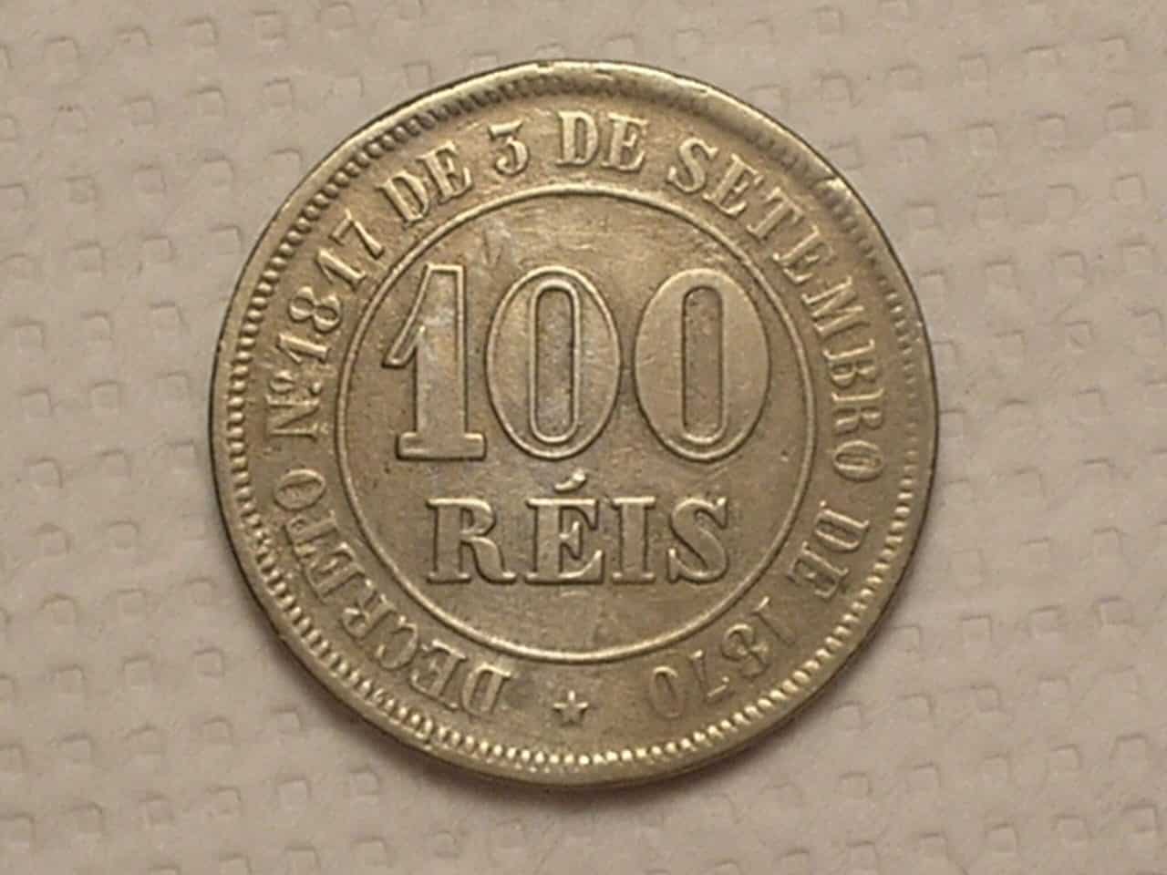 | Casa do Colecionador 100 Réis - 1885 / Níquel do Império / Mbc / Cod. 870