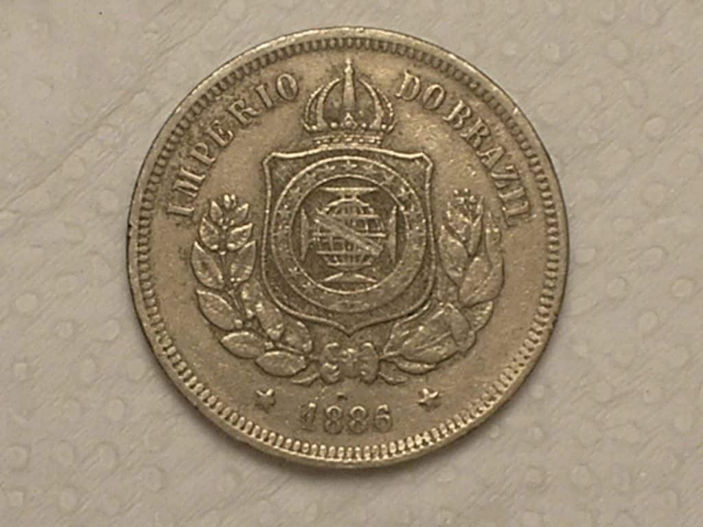 | Casa do Colecionador 100 Réis - 1886 do Império / Data Dificil / Cod. 290