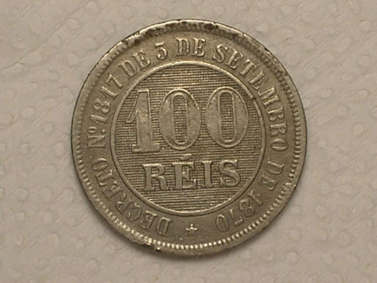 | Casa do Colecionador 100 Réis - 1888 do Império / Data Dificil / Conservada Mbc / Cod. 290.1
