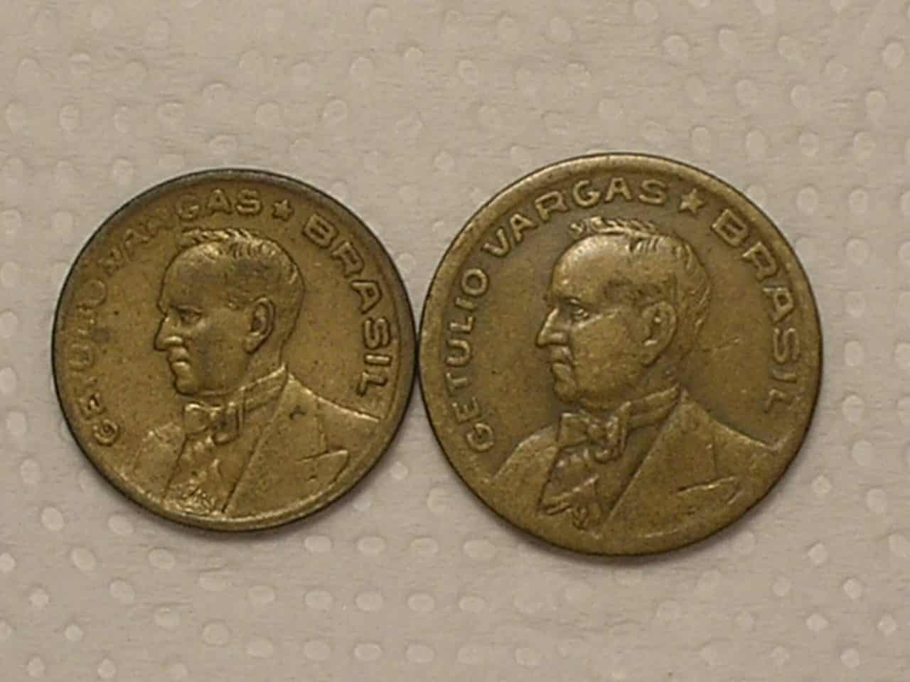 | Casa do Colecionador 20 e 50 centavos - 1944 Sem a Sigla - Bz/al - Cod. 140.3