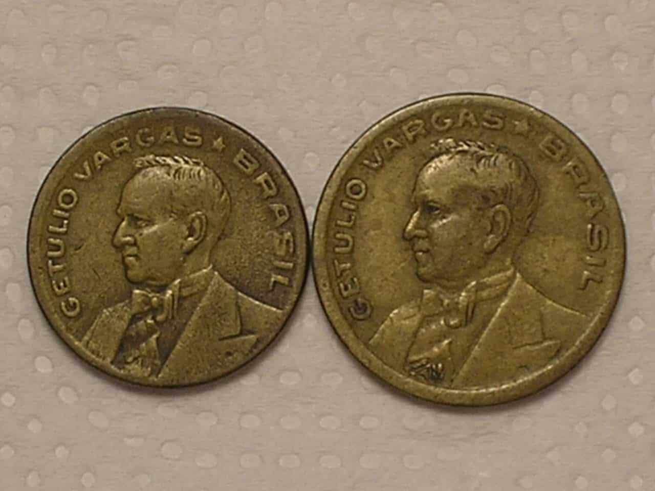 | Casa do Colecionador 20 e 50 centavos - 1944 Sem a Sigla - Bz/al - Cod. 140.5