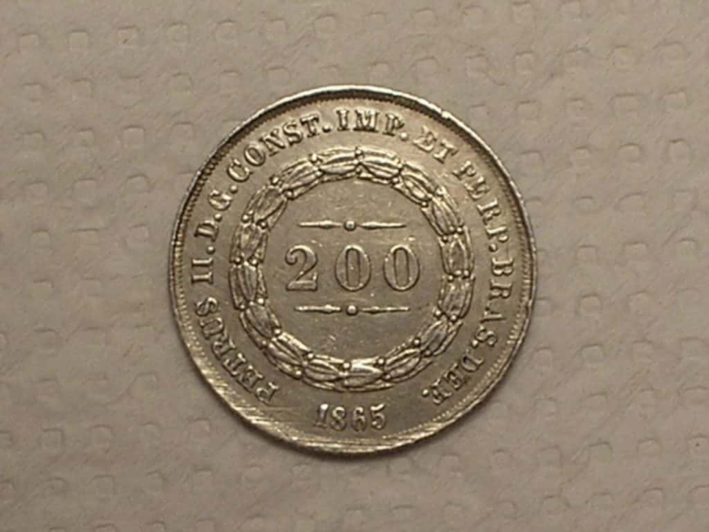 | Casa do Colecionador 200 Réis - 1865 / Imperio Prata - Soberba - / Cod.230.2