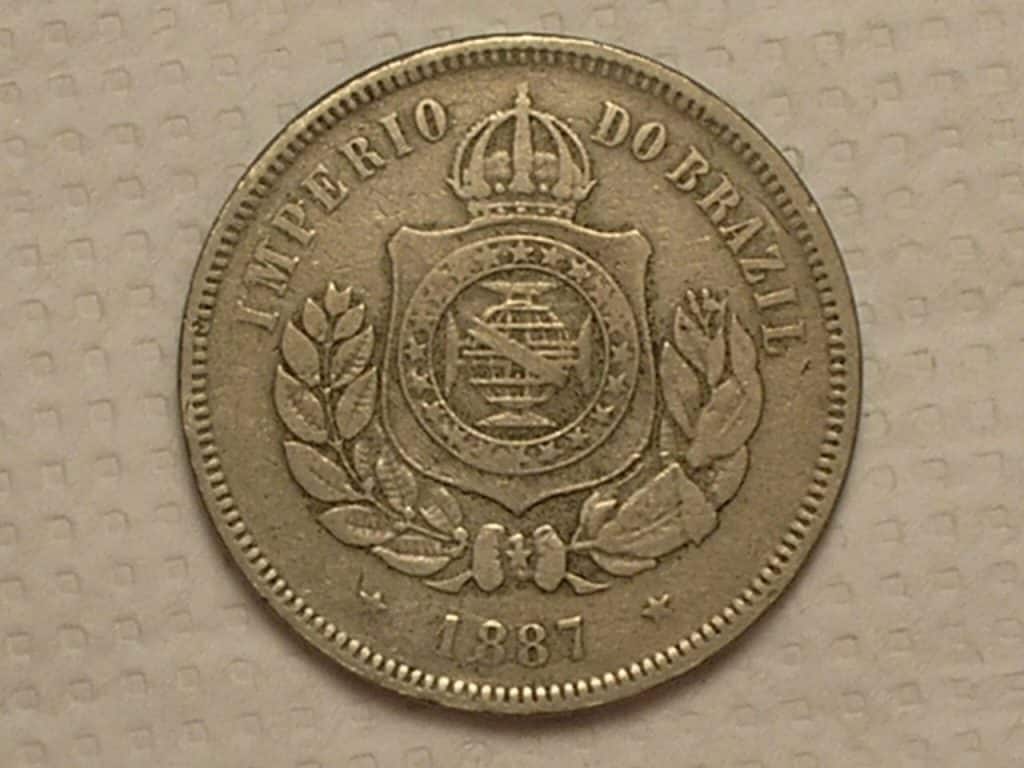 | Casa do Colecionador 200 Réis - 1887 / Data Escassa / Níquel do Império / Mbc bonita / Cod. 880.4