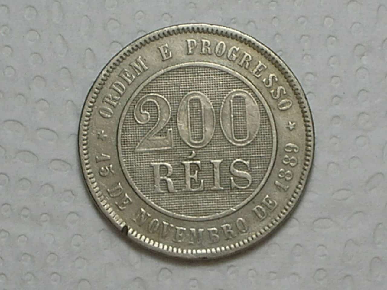 | Casa do Colecionador 200 Réis - 1889 República / Mbc bonita / Cupro-Níquel / Cod. 230.1