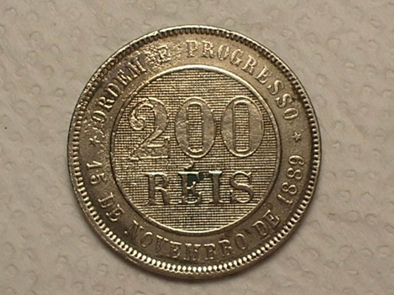 | Casa do Colecionador 200 Réis - 1889 / República / Mbc / Cod. 560.1