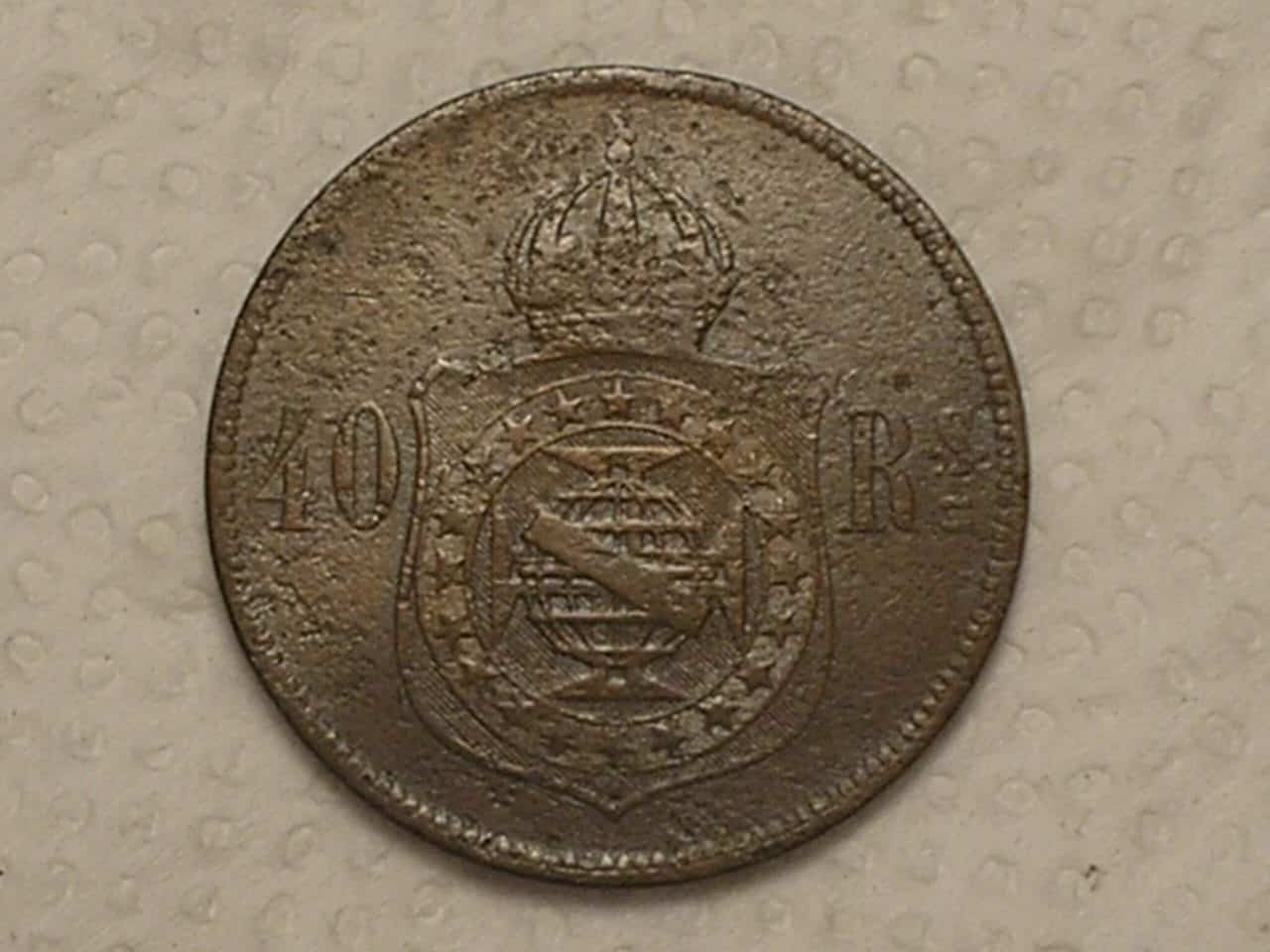 | Casa do Colecionador 40 Réis - 1873... Império de Petrus II / Bronze / Cod. 720.1