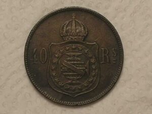 40 Réis - 1873... Império de Petrus II / Bronze / Mbc / Anel estrelar perfeitos / Cod. 720.2