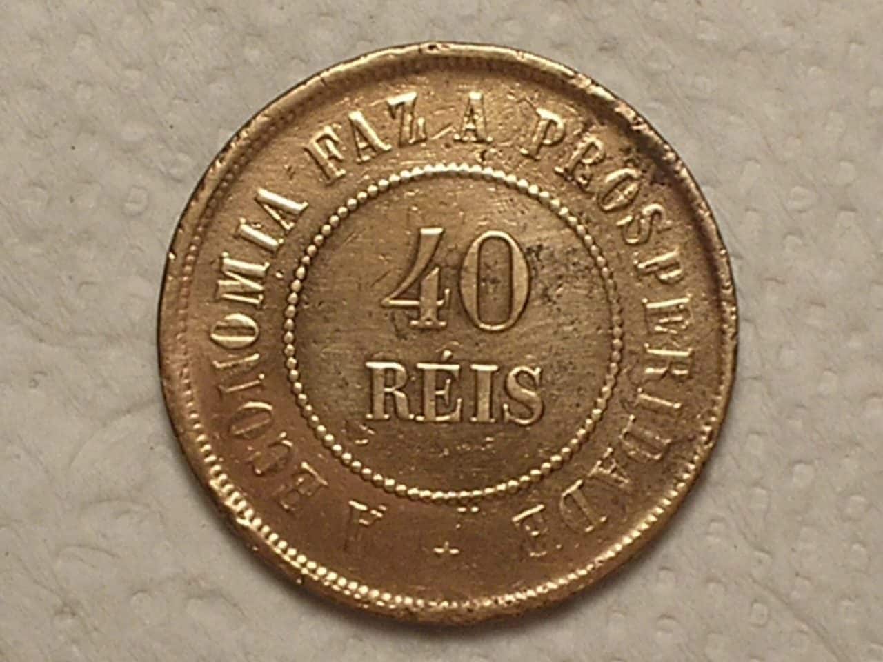 | Casa do Colecionador 40 Réis - 1900 ... em Bronze / Mbc / cod.490