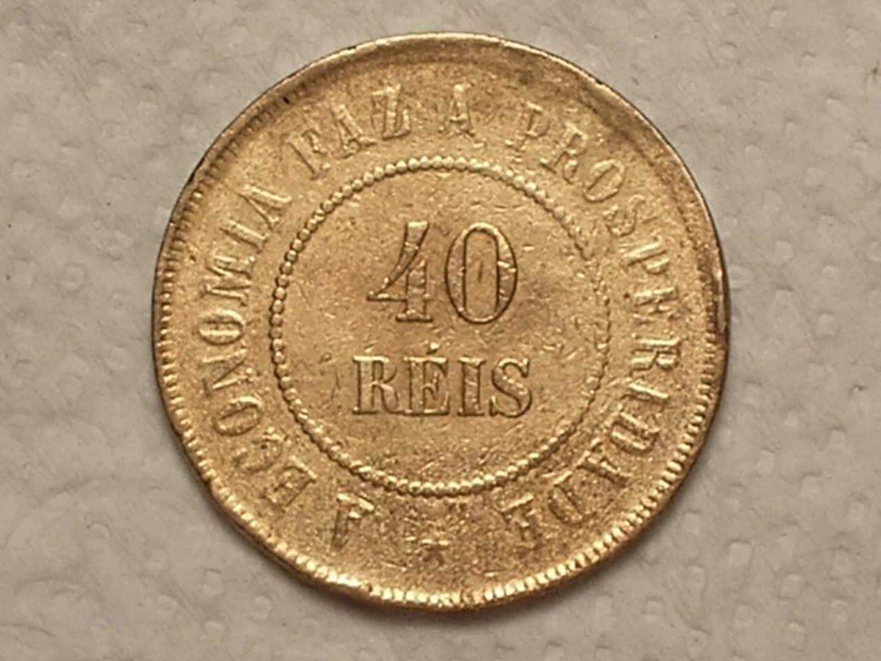 | Casa do Colecionador 40 Réis - 1907 / Bronze / Mbc / Data dificil / Cod. 490.2