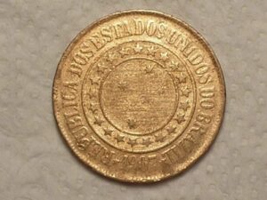 40 Réis - 1907 / Bronze / Mbc / Data dificil / Cod. 490.2