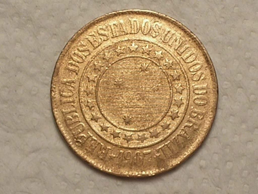 | Casa do Colecionador 40 Réis - 1907 / Bronze / Mbc / Data dificil / Cod. 490.2