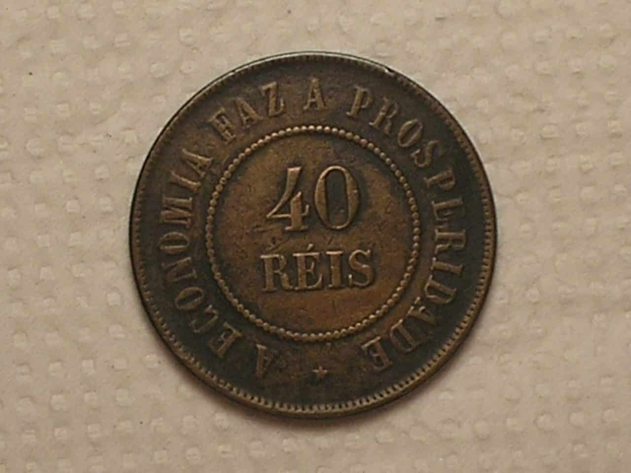 | Casa do Colecionador 40 Réis - 1908 / Bronze / Conservada Mbc / Cod. 250.1