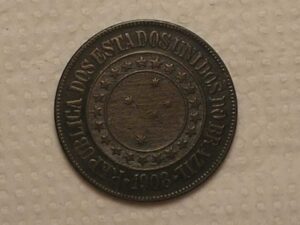 40 Réis - 1908 / Bronze / Conservada Mbc / Cod. 250.1