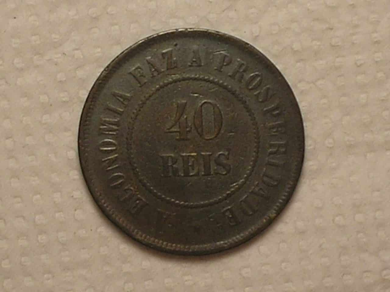 | Casa do Colecionador 40 Réis - 1908 / Bronze / Conservada Mbc / Cod. 250.2