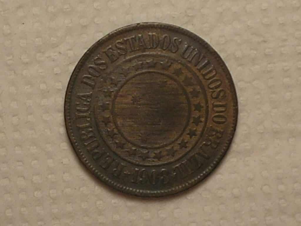 | Casa do Colecionador 40 Réis - 1908 / Bronze / Conservada Mbc / Cod. 250.2