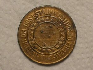 40 Réis - 1908 / Bronze / Mbc bonita / Cod. 490