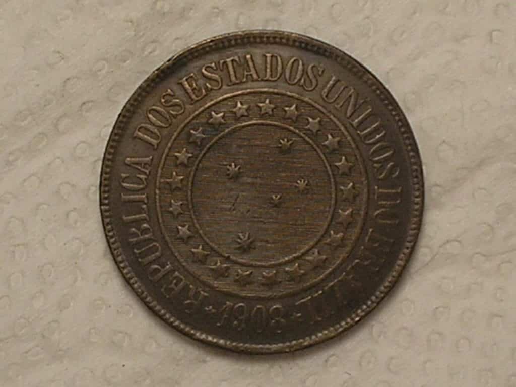 | Casa do Colecionador 40 Réis - 1908 / Bronze / Mbc Bonita / Cod. 720.2