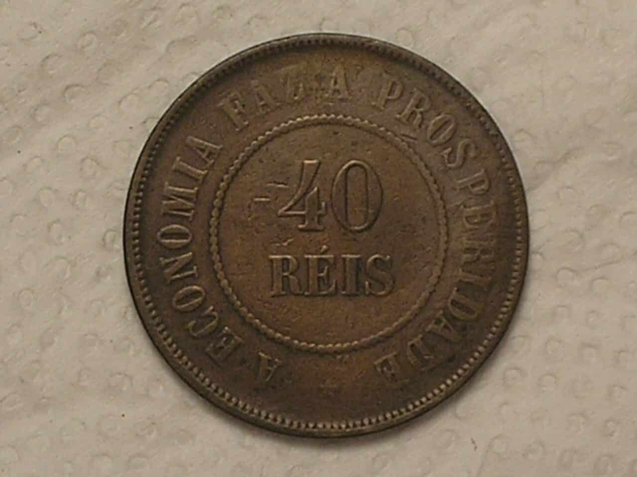 | Casa do Colecionador 40 Réis - 1908 / Bronze / Mbc / Cod. 720.1