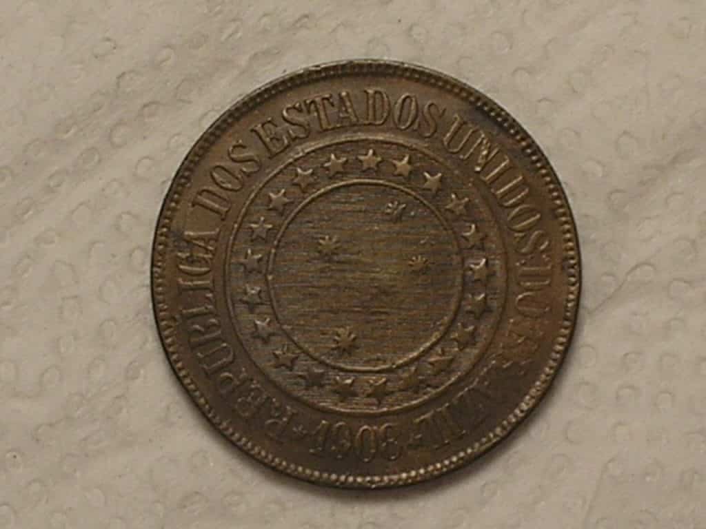 | Casa do Colecionador 40 Réis - 1908 / Bronze / Mbc / Cod. 720.5