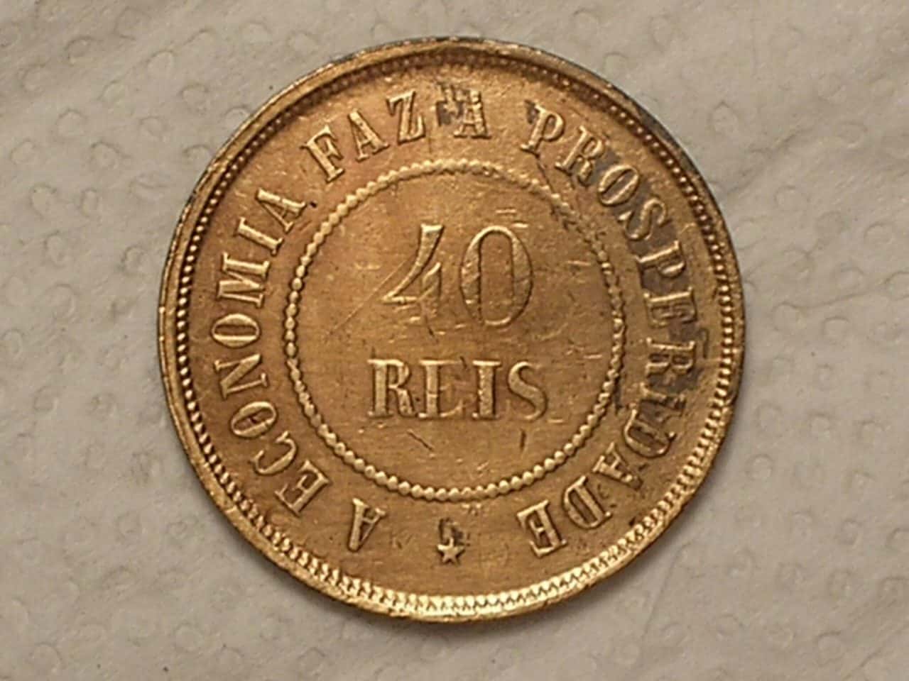 | Casa do Colecionador 40 Réis - 1908 / Bronze / Mbc / Cod. 720.8